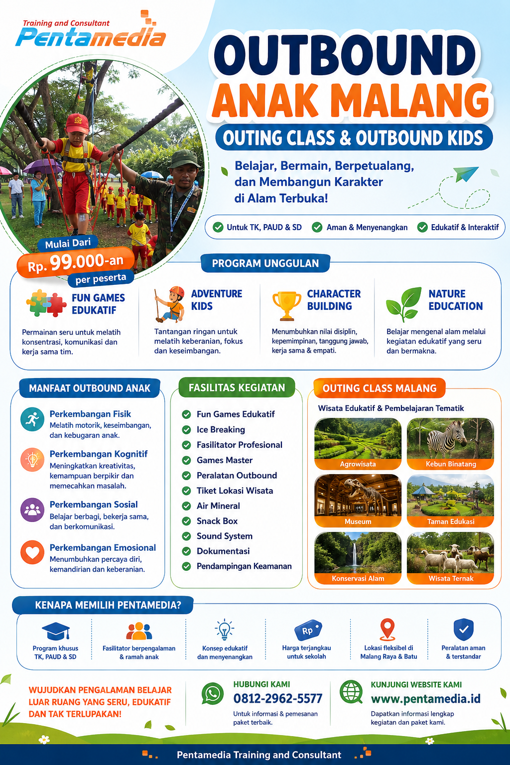 Outbound Anak Malang Terbaik untuk TK, PAUD & SD I Outbound Kids dan Outing Class Edukatif Bersama Pentamedia